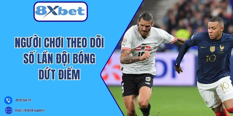 Người chơi theo dõi số lần đội bóng dứt điểm